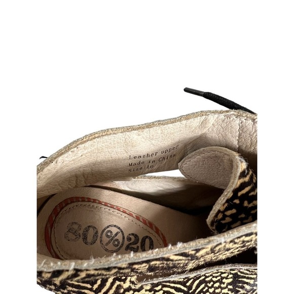 80%20 Womens Booties 10 Animal Fur Print Lace Up Cute Out Wedge Heel Boots Shoes - Picture 9 of 9